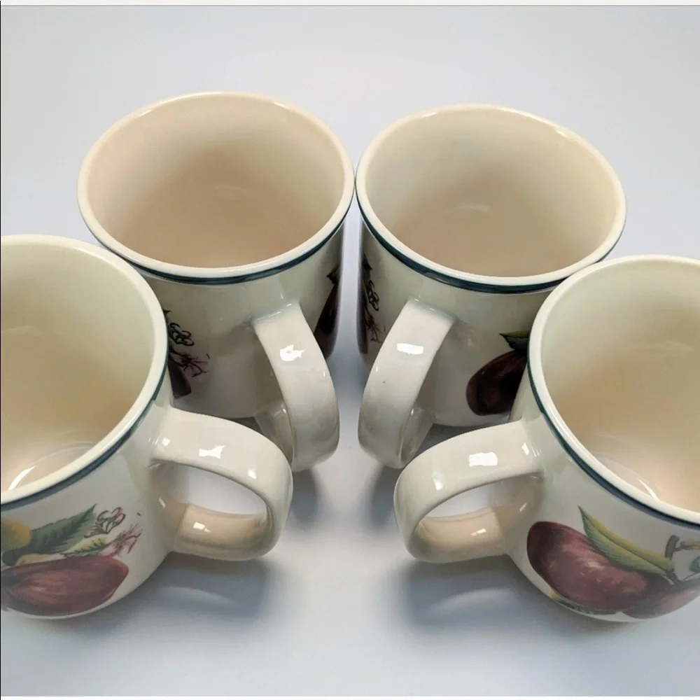 Coffee Tea Mugs Stoneware Cups Apple Blossoms⚡FINAL SALE